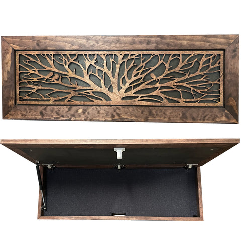 Large Wood Hidden Gun Cabinet Birds In A Tree Wall Decoration - Hidden Gun Safe To Securely Store Your Gun In Plain Sight Large Wood Hidden Gun Cabinet Birds In A Tree Wall Decoration - Hidden Gun Safe To Securely Store Your Gun In Plain Sight