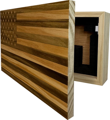 American Flag Hidden Gun Storage Decorative & Secure Wall-Mounted Concealed Gun Cabinet (Natural) American Flag Hidden Gun Storage Decorative & Secure Wall-Mounted Concealed Gun Cabinet (Natural)