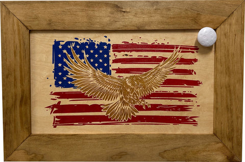 Bald Eagle & American Flag Patriotic Decorative Wall-Mounted Secure Gun Cabinet Bald Eagle & American Flag Patriotic Decorative Wall-Mounted Secure Gun Cabinet