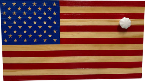 American Flag Decorative & Secure Wall-Mounted Gun Cabinet (Red & Blue) American Flag Decorative & Secure Wall-Mounted Gun Cabinet (Red & Blue)