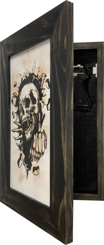 Gothic Skull Giving Middle Finger Decorative Gun Cabinet To Securely Store Your Gun In Any Room! Gothic Skull Giving Middle Finger Decorative Gun Cabinet To Securely Store Your Gun In Any Room!