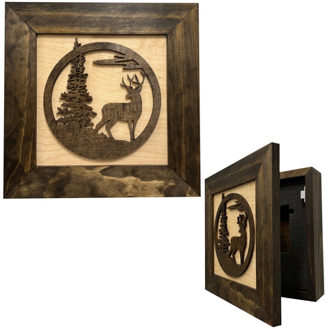 Buck in Nature Decorative Wall-Mounted Gun Cabinet - Gun Safe To Securely Store Your Gun And Other Home Defense Gear Buck in Nature Decorative Wall-Mounted Gun Cabinet - Gun Safe To Securely Store Your Gun And Other Home Defense Gear