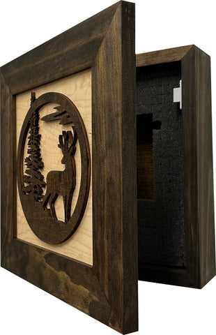 Buck in Nature Decorative Wall-Mounted Gun Cabinet - Gun Safe To Securely Store Your Gun And Other Home Defense Gear Buck in Nature Decorative Wall-Mounted Gun Cabinet - Gun Safe To Securely Store Your Gun And Other Home Defense Gear