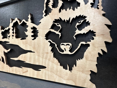 Wall-Mounted Gun Cabinet Wolf Scenery Wall Decoration - Gun Safe To Securely Store Your Gun In Plain Sight Wall-Mounted Gun Cabinet Wolf Scenery Wall Decoration - Gun Safe To Securely Store Your Gun In Plain Sight