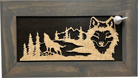 Wall-Mounted Gun Cabinet Wolf Scenery Wall Decoration - Gun Safe To Securely Store Your Gun In Plain Sight Wall-Mounted Gun Cabinet Wolf Scenery Wall Decoration - Gun Safe To Securely Store Your Gun In Plain Sight