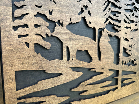 Large Hidden Gun Storage Cabinet Wolf Scene Wall Decor - Wolves In The Woods Large Hidden Gun Storage Cabinet Wolf Scene Wall Decor - Wolves In The Woods