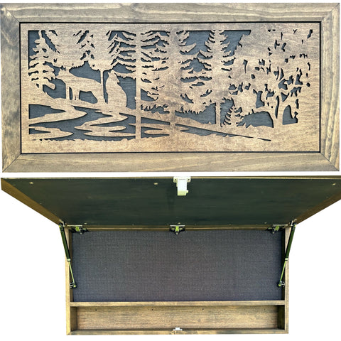 Large Hidden Gun Storage Cabinet Wolf Scene Wall Decor - Wolves In The Woods Large Hidden Gun Storage Cabinet Wolf Scene Wall Decor - Wolves In The Woods