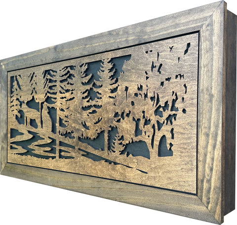 Large Hidden Gun Storage Cabinet Wolf Scene Wall Decor - Wolves In The Woods Large Hidden Gun Storage Cabinet Wolf Scene Wall Decor - Wolves In The Woods