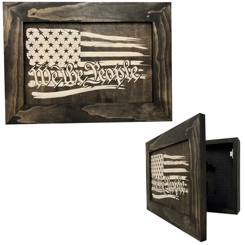American Flag Gun Cabinet We The People Decorative and Secure Hidden Gun Safe (Black and White) American Flag Gun Cabinet We The People Decorative and Secure Hidden Gun Safe (Black and White)