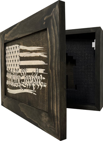 American Flag Gun Cabinet We The People Decorative and Secure Hidden Gun Safe (Black and White) American Flag Gun Cabinet We The People Decorative and Secure Hidden Gun Safe (Black and White)
