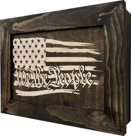 American Flag Gun Cabinet We The People Decorative and Secure Hidden Gun Safe (Black and White) American Flag Gun Cabinet We The People Decorative and Secure Hidden Gun Safe (Black and White)