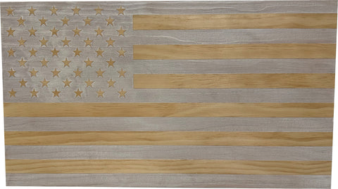 American Flag Decorative & Secure Wall-Mounted Gun Cabinet (Whitewashed) American Flag Decorative & Secure Wall-Mounted Gun Cabinet (Whitewashed)
