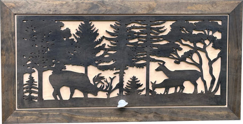 Large Hidden Gun Storage Cabinet Deer Scene Wall Decor - Deer In The Woods Concealed Gun Cabinet Large Hidden Gun Storage Cabinet Deer Scene Wall Decor - Deer In The Woods Concealed Gun Cabinet
