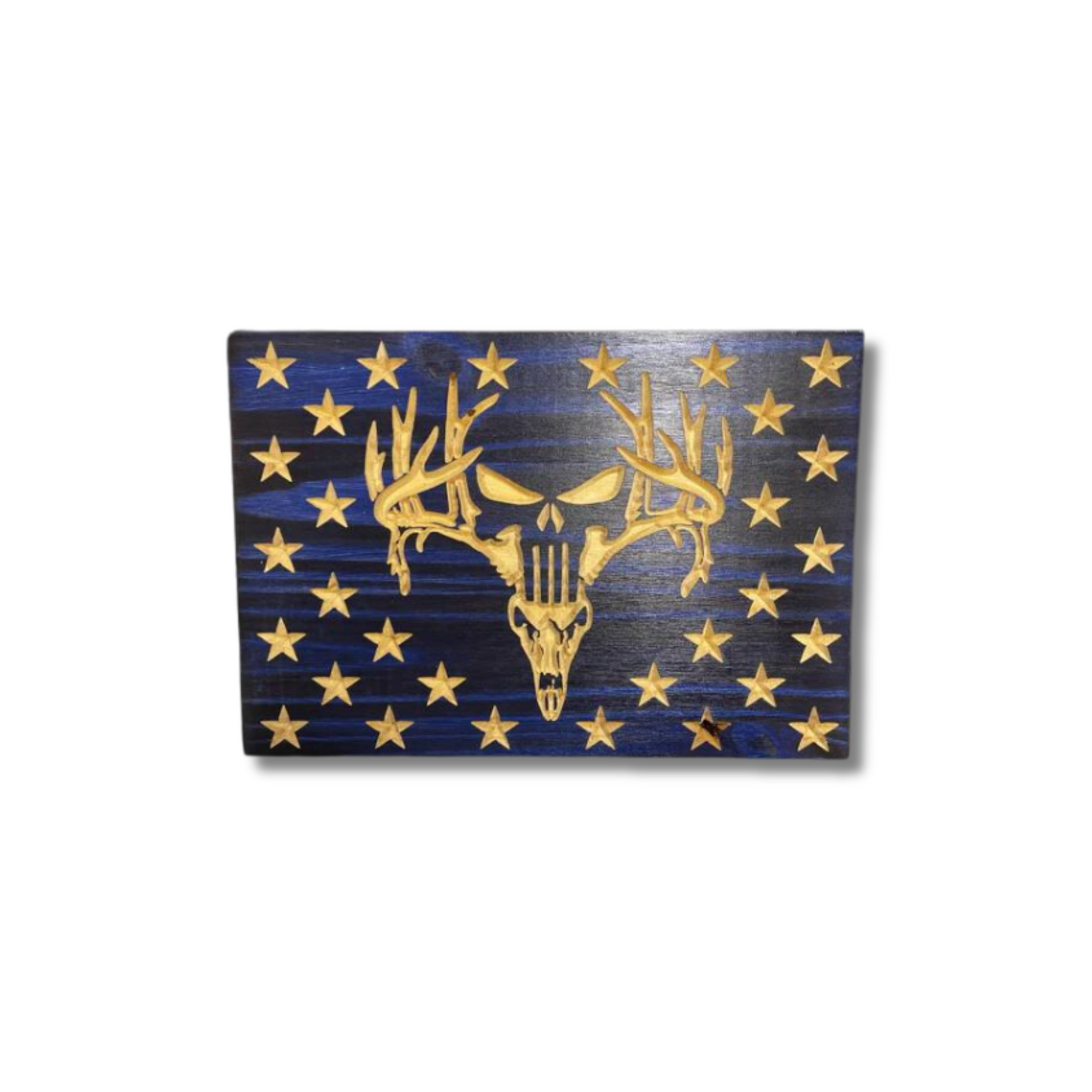 Punisher Deer Skull Rustic Flag