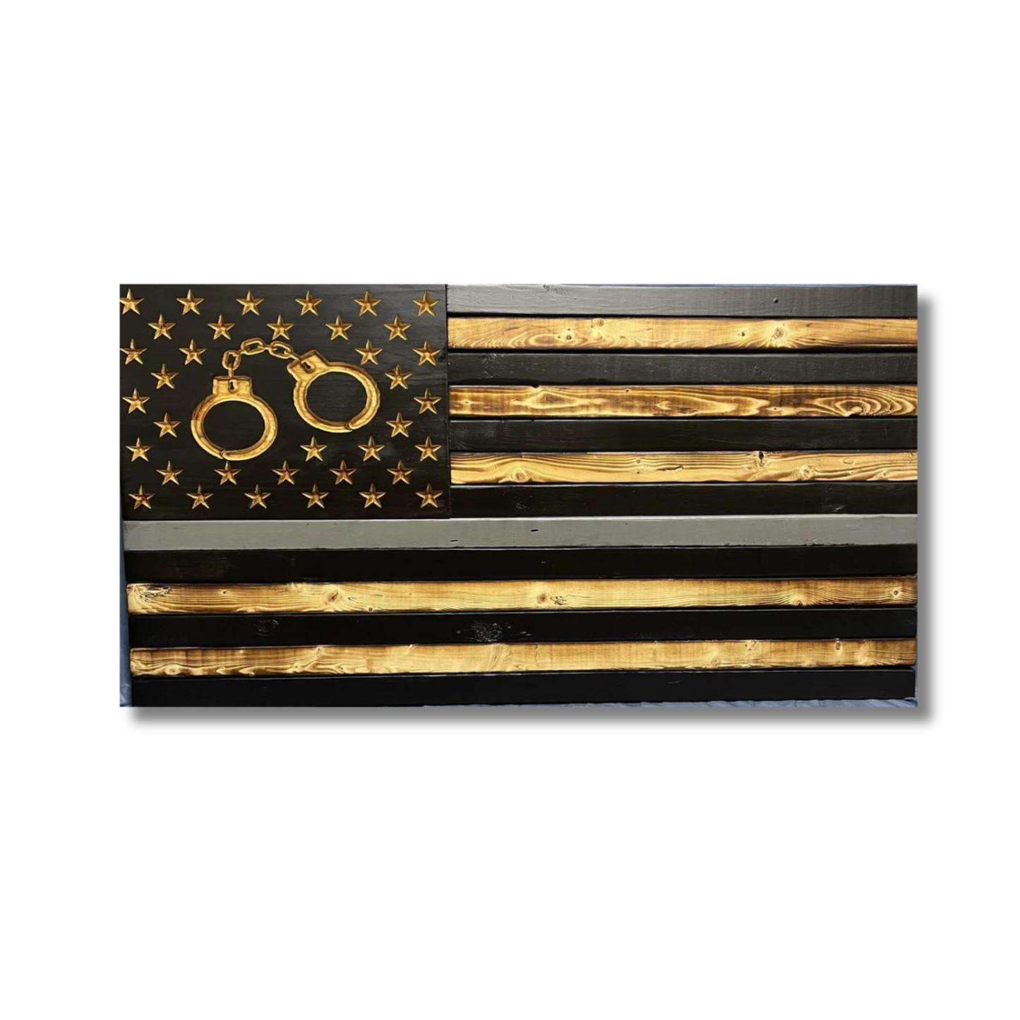 Correctional Officer Gifts Door Mat Thin Grey Line with American