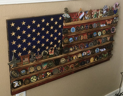 American Flag Challenge Coin Display ** #2 Top Seller**