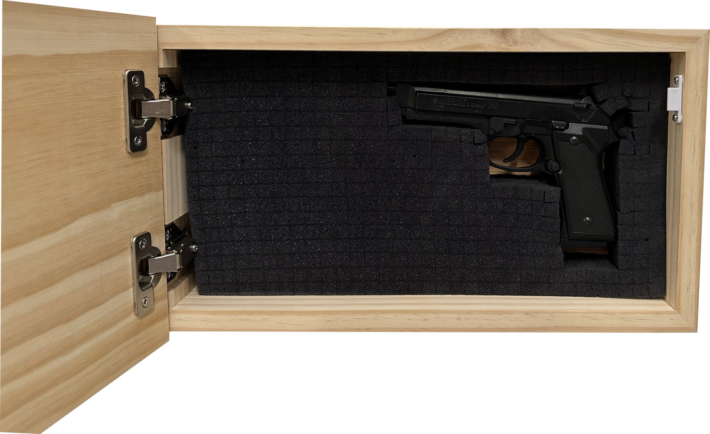 American Flag Decorative & Secure Wall-Mounted Gun Cabinet (Black)