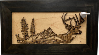 Decorative Secure Gun Cabinet with Deer Scene - Wall-Mounted Gun Safe To Securely Store Your Personal Protection