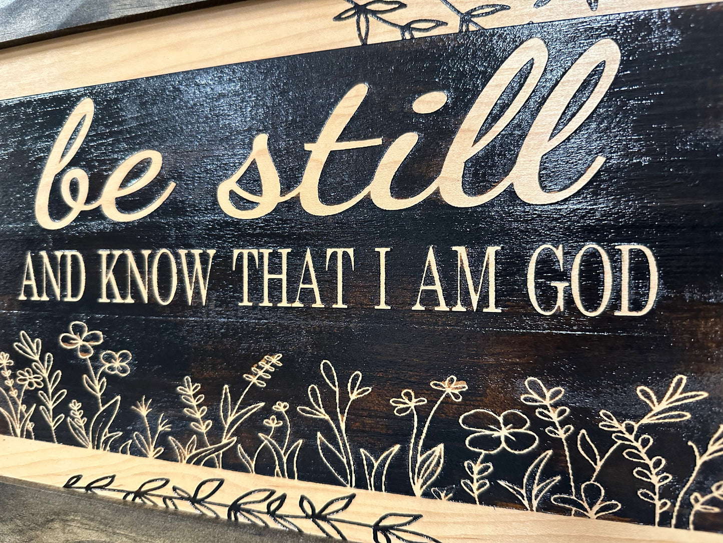 Bible Verse Decorative & Secure Wall-Mounted Gun Cabinet - Be Still and Know That I am God Psalm 46:10 Gun Safe