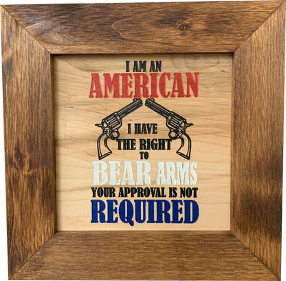 Patriotic 2nd Amendment I Have The Right To Bear Arms Hidden Gun Storage Firearm Concealment Wall Decor