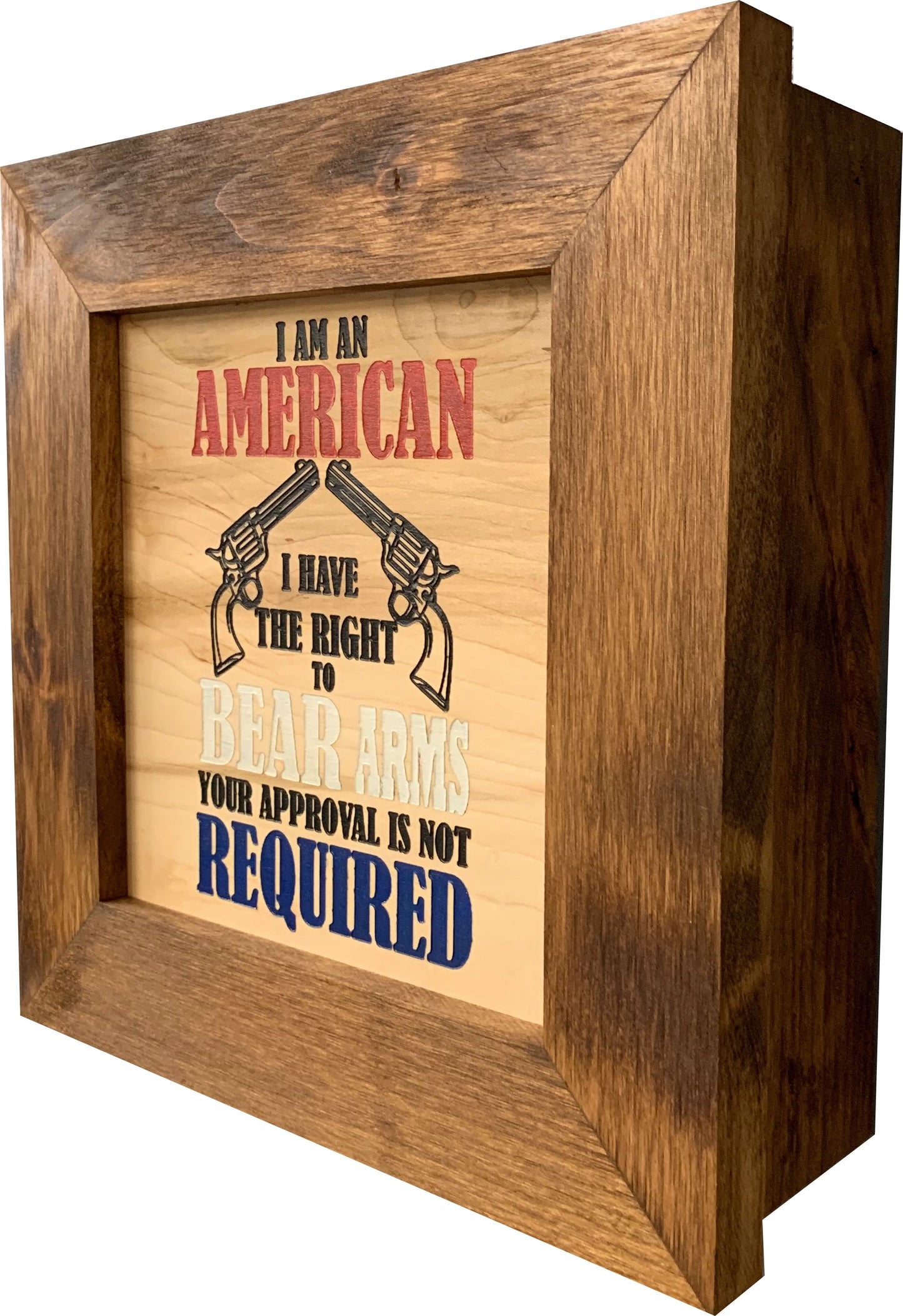 Patriotic 2nd Amendment I Have The Right To Bear Arms Hidden Gun Storage Firearm Concealment Wall Decor