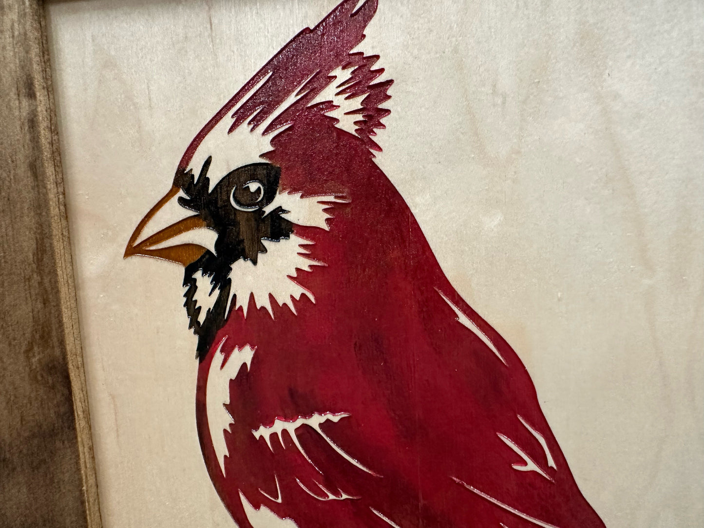 Decorative Hidden Gun Cabinet Red Cardinal Bird Wall Art - Secure Concealed Gun Safe by Bellewood Designs