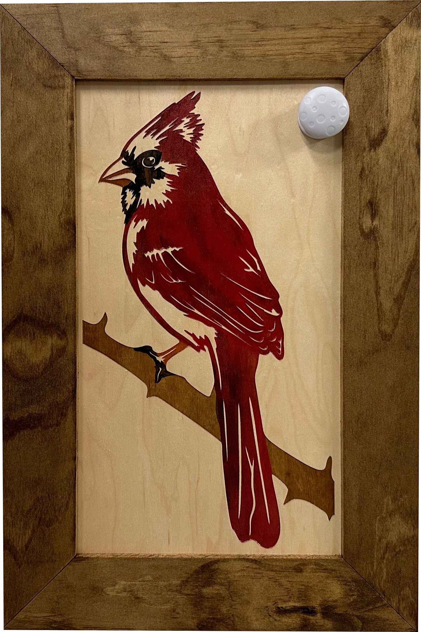 Decorative Hidden Gun Cabinet Red Cardinal Bird Wall Art - Secure Concealed Gun Safe by Bellewood Designs