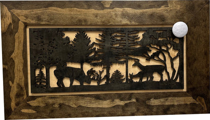 Decorative Deer Scene Wall-Mounted Secure Gun Cabinet - Gun Safe To Securely Store Your Gun & Home Self Defense Gear