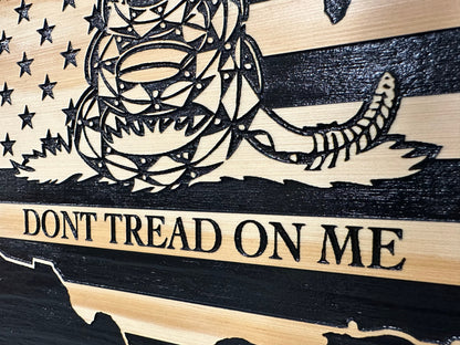 Dont Tread On Me Secure Decorative Wall-Mounted Gun Cabinet (Union)