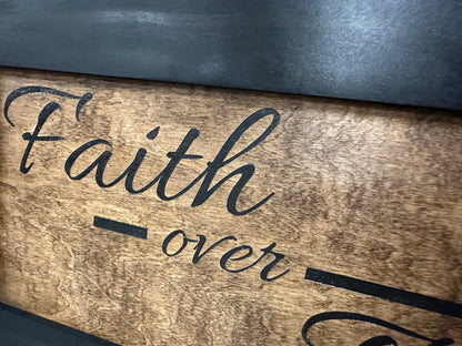 Faith Over Fear Decorative Wall-Mounted Secure Gun Cabinet