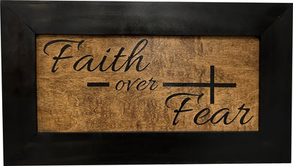 Faith Over Fear Decorative Wall-Mounted Secure Gun Cabinet