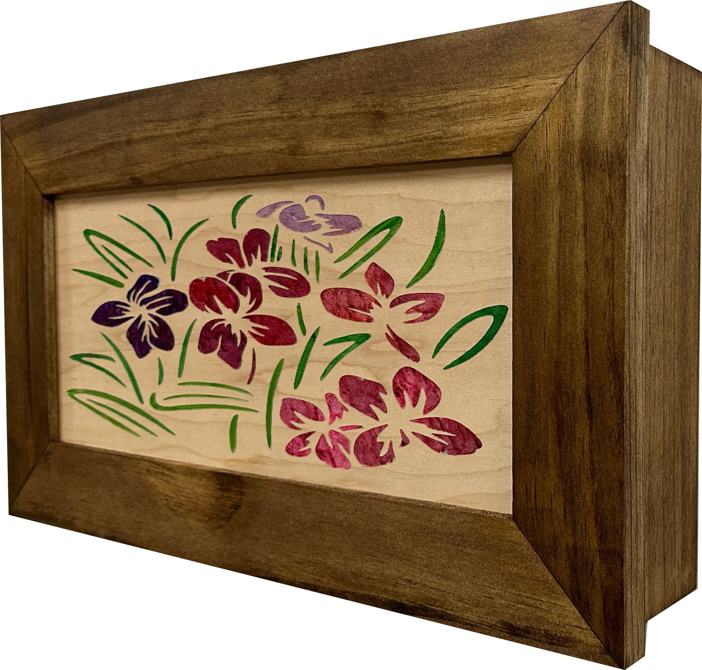 Hidden Gun Safe Just Flowers Wall Decoration - Wood Gun Cabinet To Securely Store Your Gun In Plain Sight by Bellewood Designs