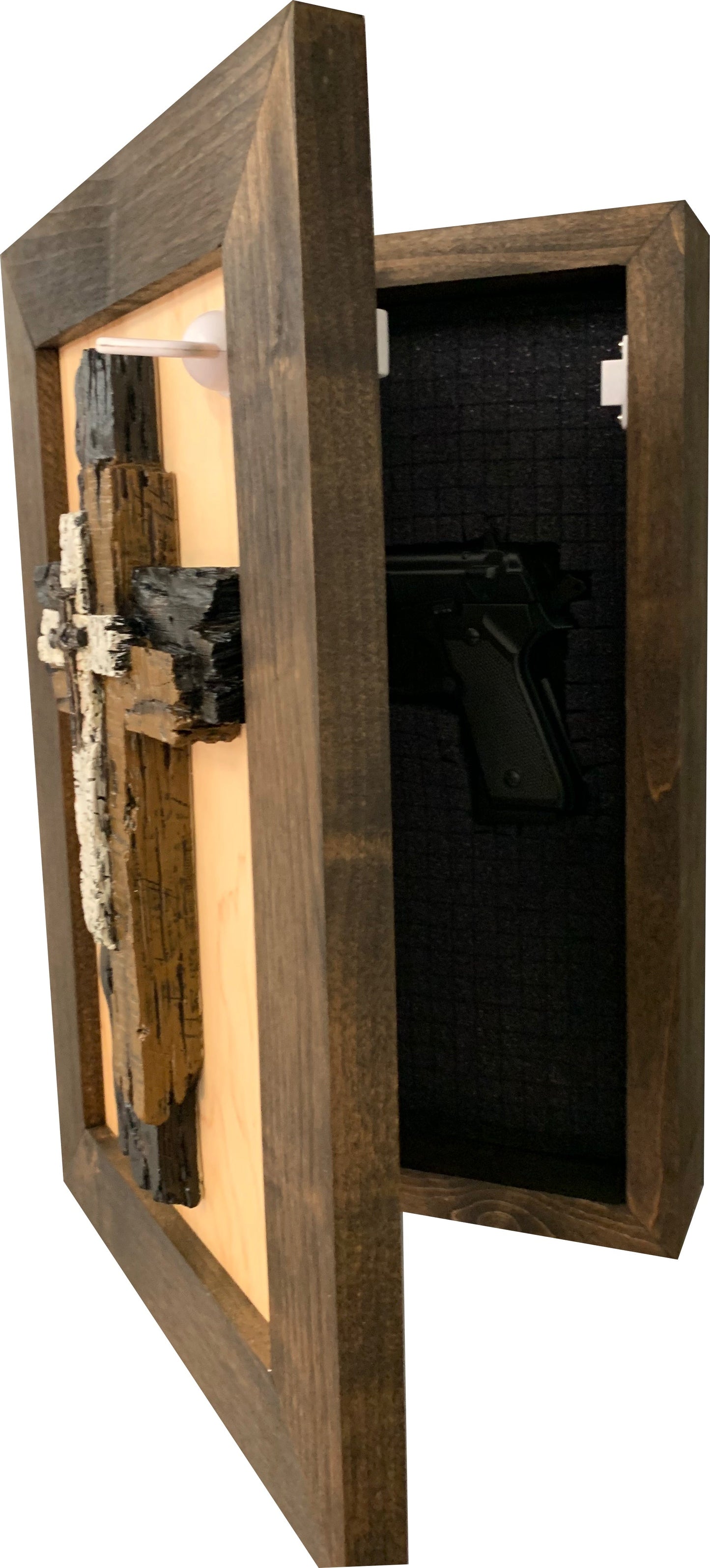 Three Layered Cross Decorative Wall-Mounted Secure Gun Cabinet