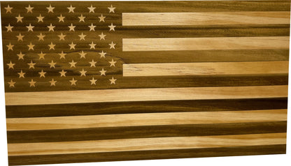 American Flag Hidden Gun Storage Decorative & Secure Wall-Mounted Concealed Gun Cabinet (Natural)