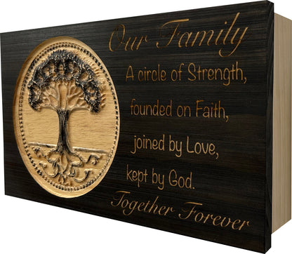 Our Family Tree Roots Wall Decoration Gun Safe - Securely Store Your Gun Safely in Plain Sight