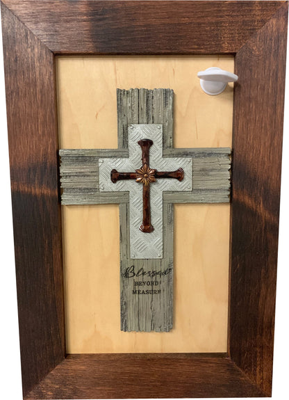 Blessed Beyond Measure Cross Decorative Wall-Mounted Secure Gun Cabinet