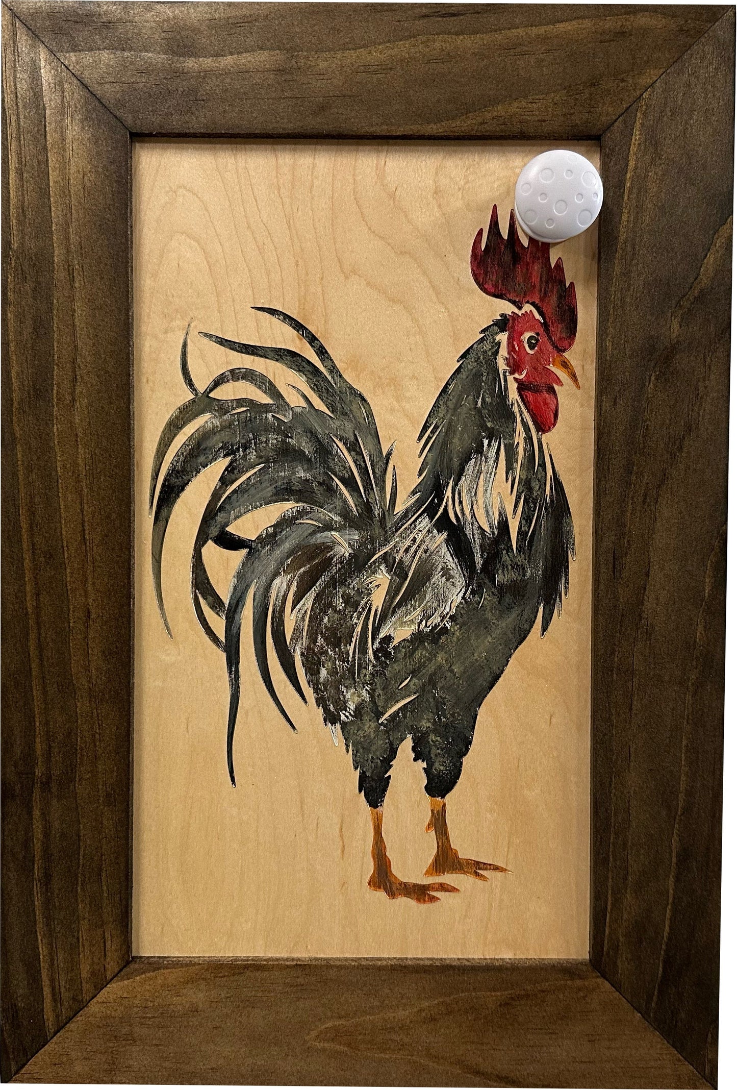 Hidden Gun Cabinet Farmhouse Rooster Art Wall Decoration - Secure Gun Safe by Bellewood Designs