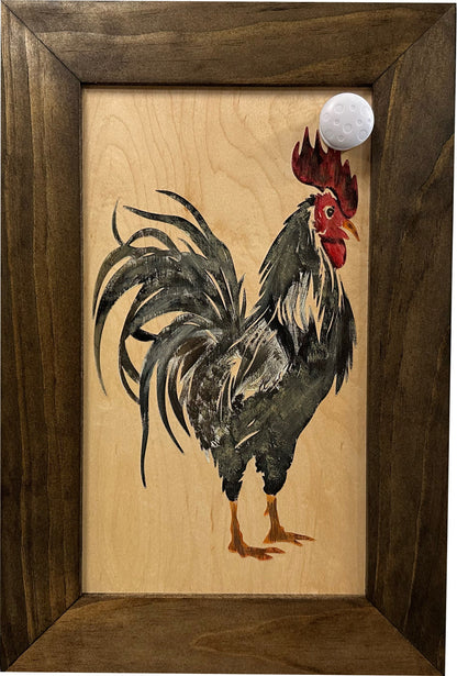 Hidden Gun Cabinet Farmhouse Rooster Art Wall Decoration - Secure Gun Safe by Bellewood Designs