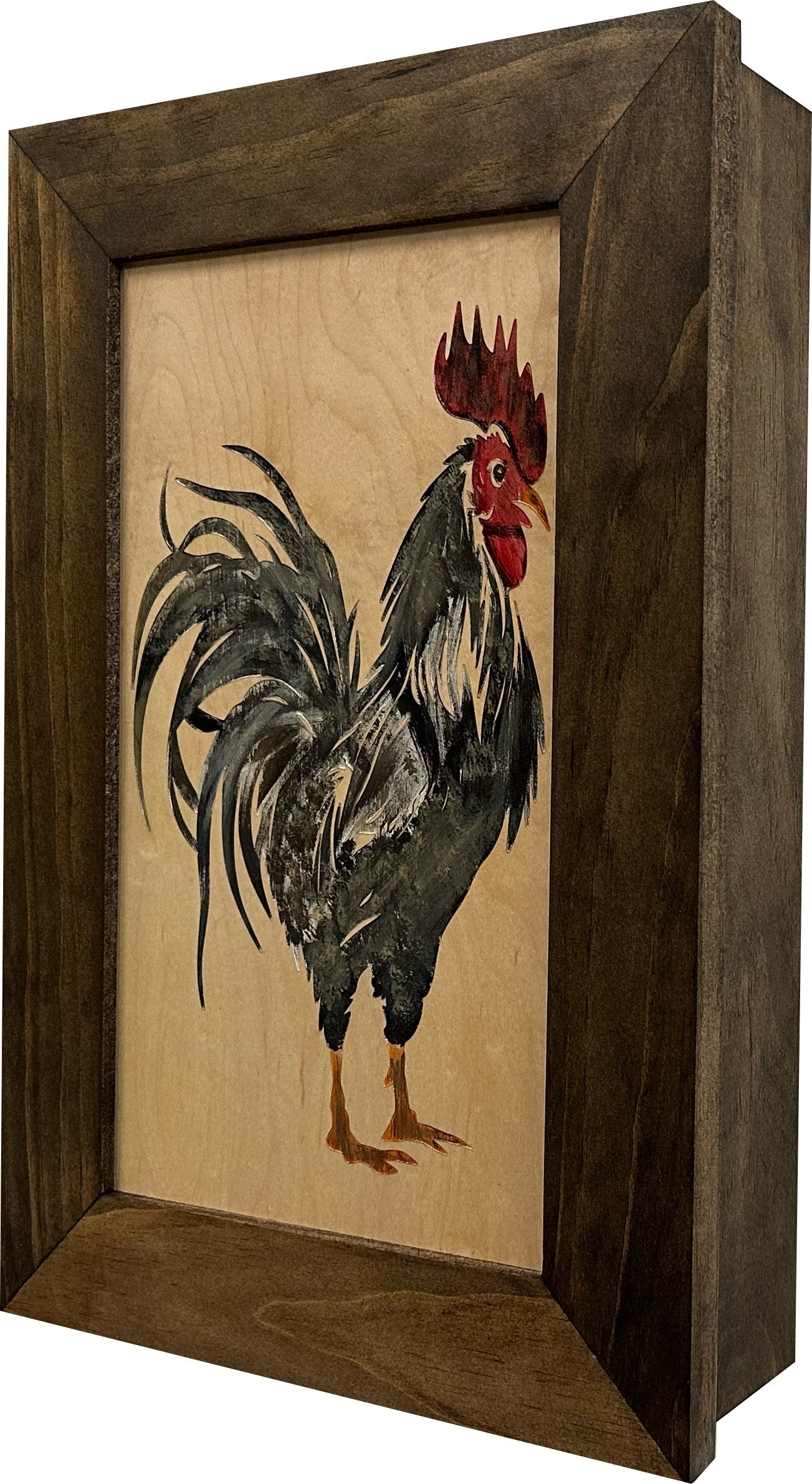 Hidden Gun Cabinet Farmhouse Rooster Art Wall Decoration - Secure Gun Safe by Bellewood Designs