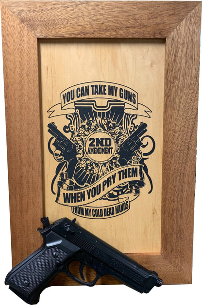 2nd Amendment Take My Guns Hidden Gun Storage Firearm Concealment Wall Decor